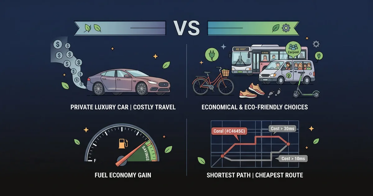 Save on Transportation - Comparison of expensive car vs smart transport alternatives