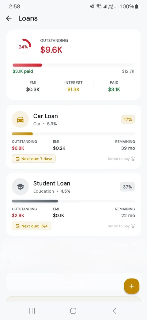 Budgeting365 loan and EMI manager with payment schedules